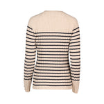 Round Neck Ribbed Knit Jumper with Dome Cuff Detail