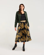 Vivienne Pleated Satin Skirt