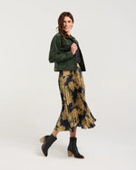 Vivienne Pleated Satin Skirt