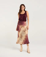 Violet Ombre Bias Midi Skirt