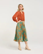 Vivienne Pleated Satin Skirt