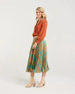 Vivienne Pleated Satin Skirt