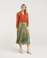Vivienne Pleated Satin Skirt