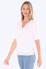 Eyelet Detail Top
