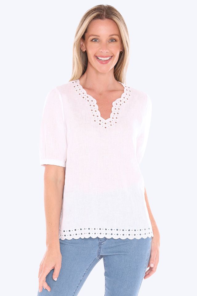 Eyelet Detail Top