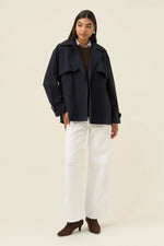 Farida Cropped Trench