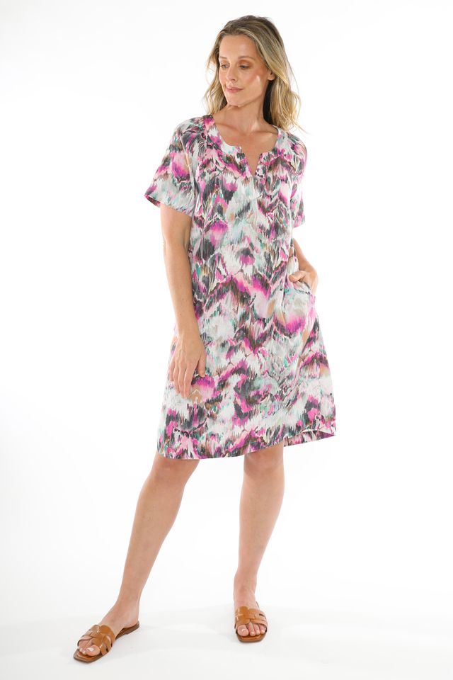 Abstract Ikat Dress