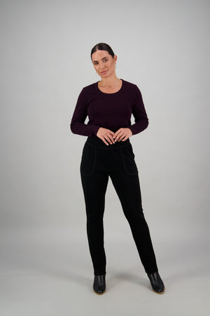 Merino Relaxed Slim Leg Pull On Pant