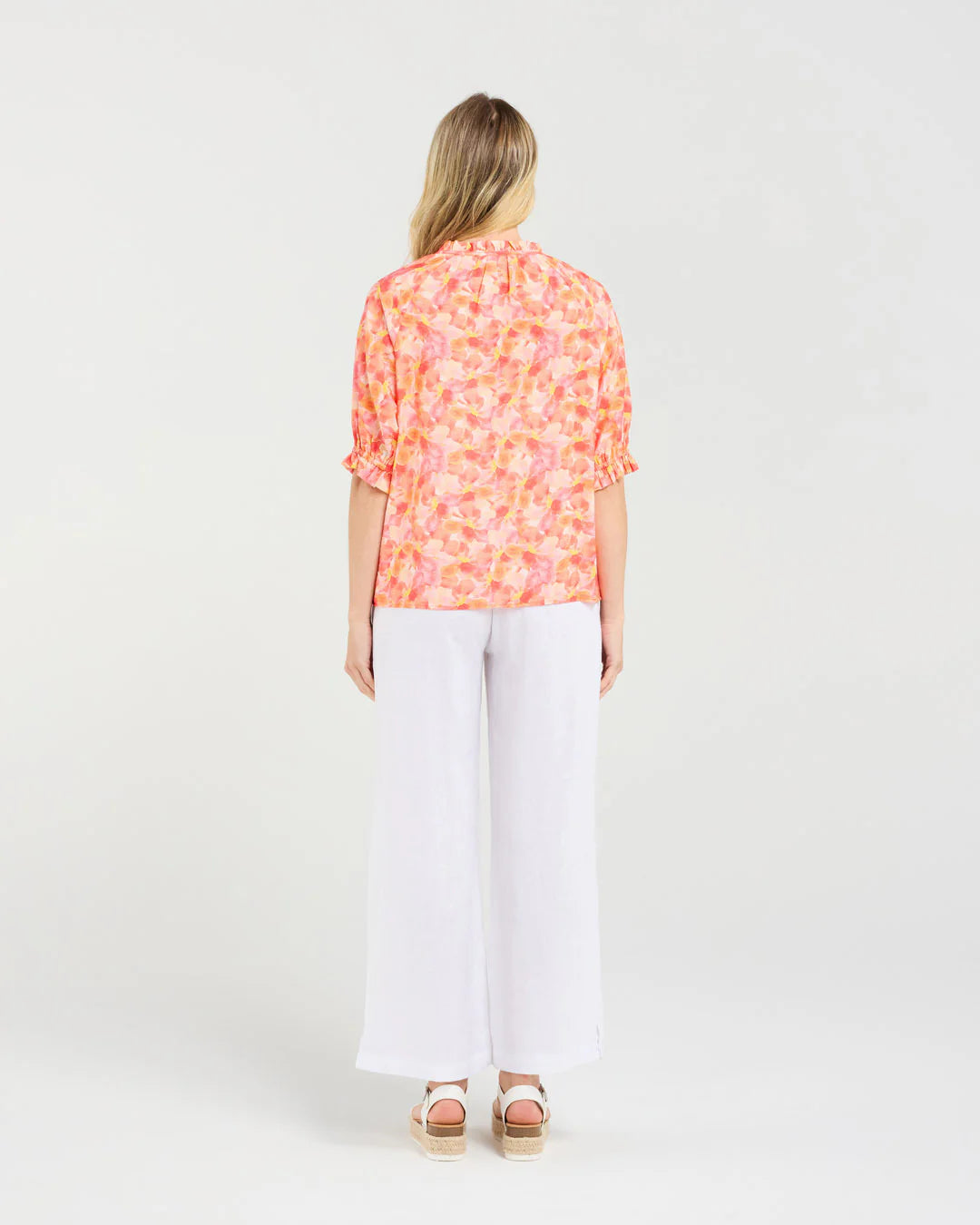 Annabelle Button Front Frill Top