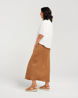 Bias Cut Linen Skirt