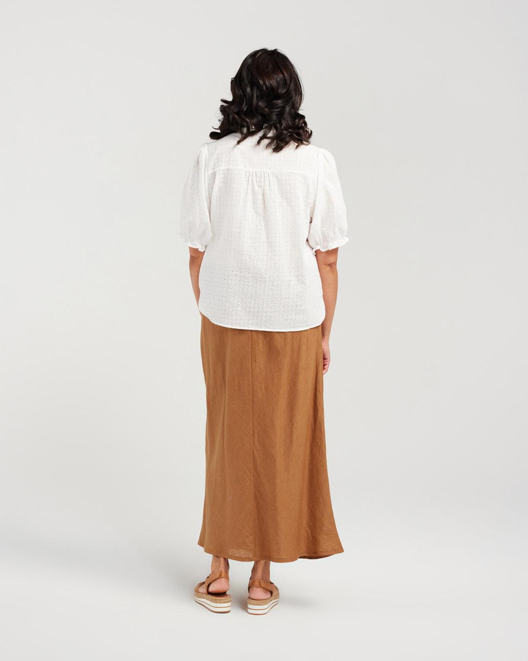 Bias Cut Linen Skirt