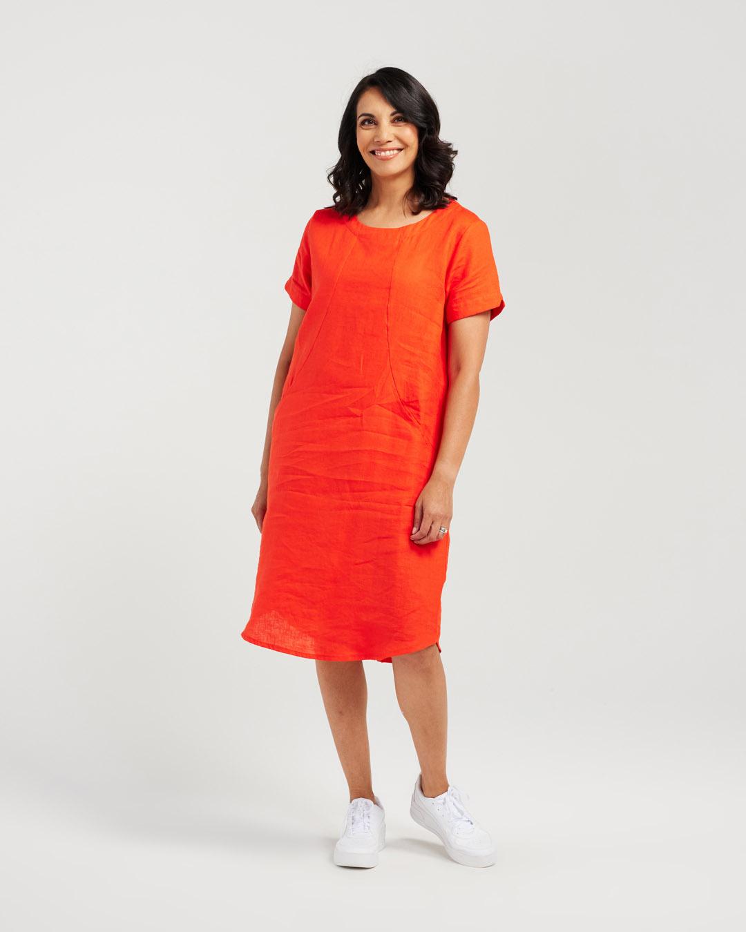 Panelled Linen Dress