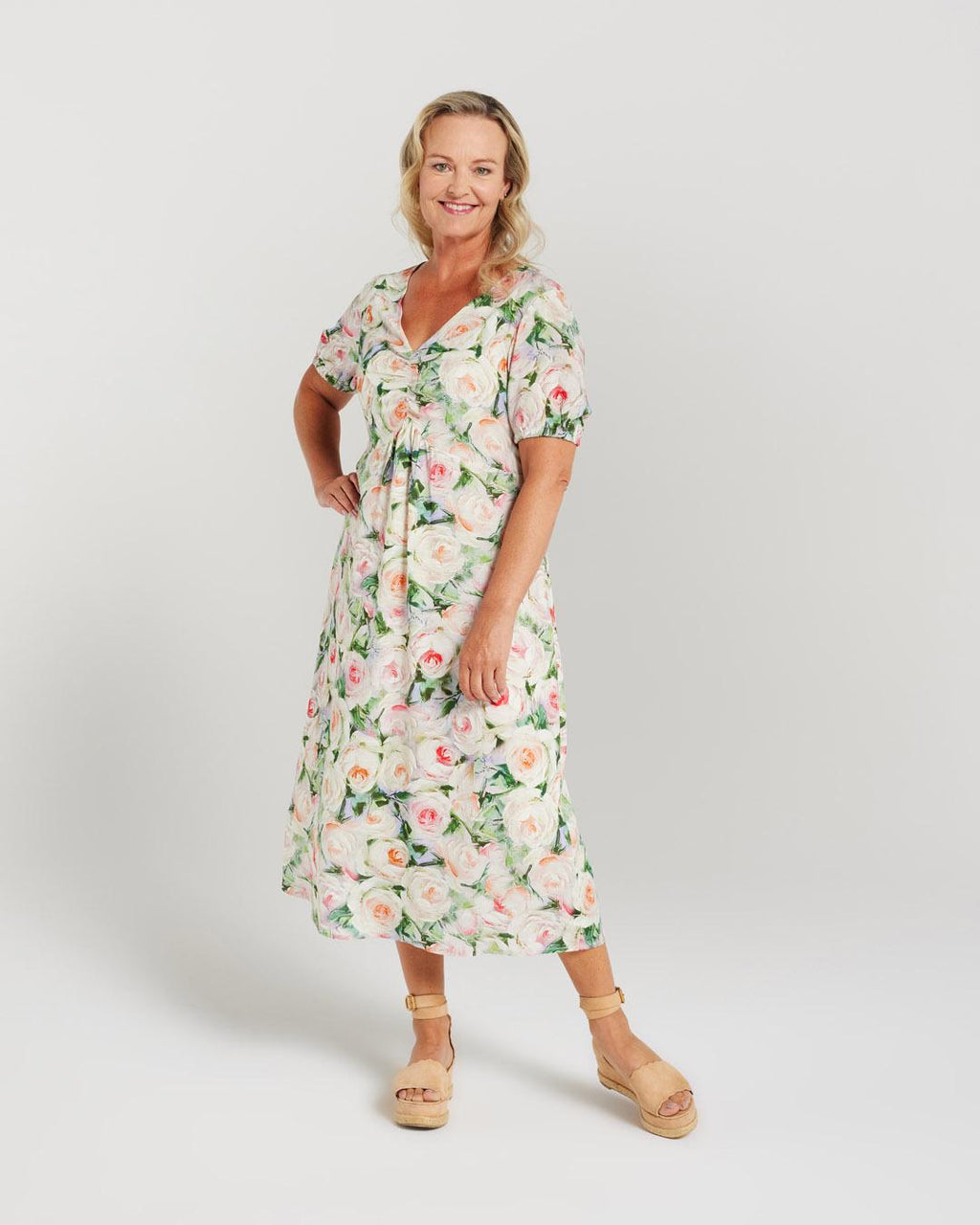 Rose Gathered Front Dress