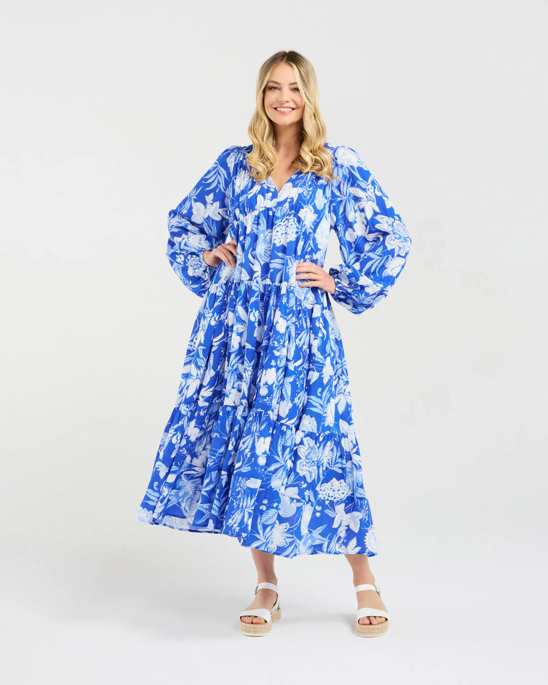 Liana Tiered V-Neck Dress