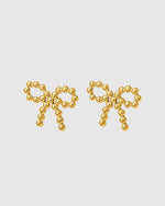 Bubble Bow Earrings Gold