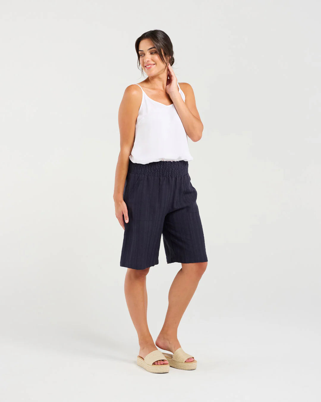 Darcy Shirred Waistband Shorts