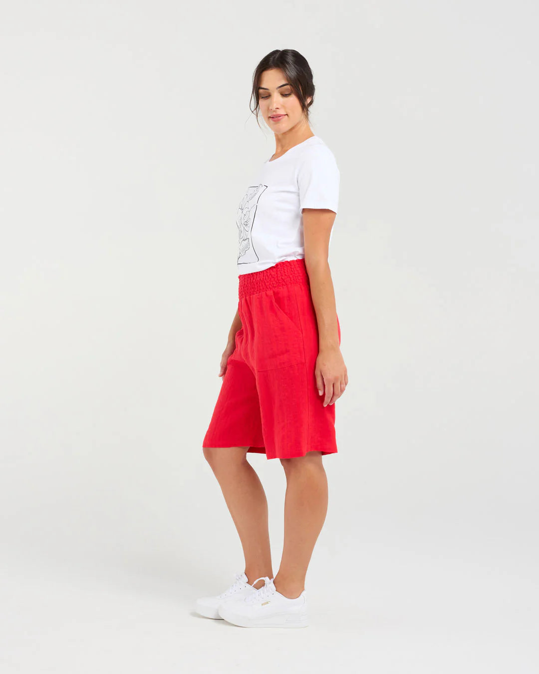 Darcy Shirred Waistband Shorts