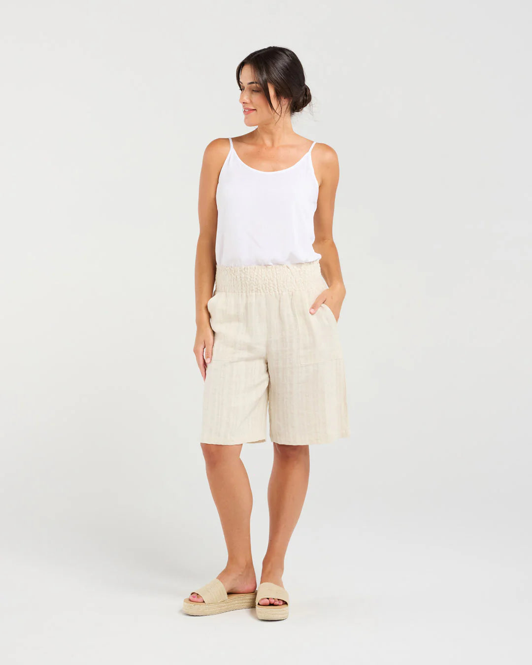 Darcy Shirred Waistband Shorts