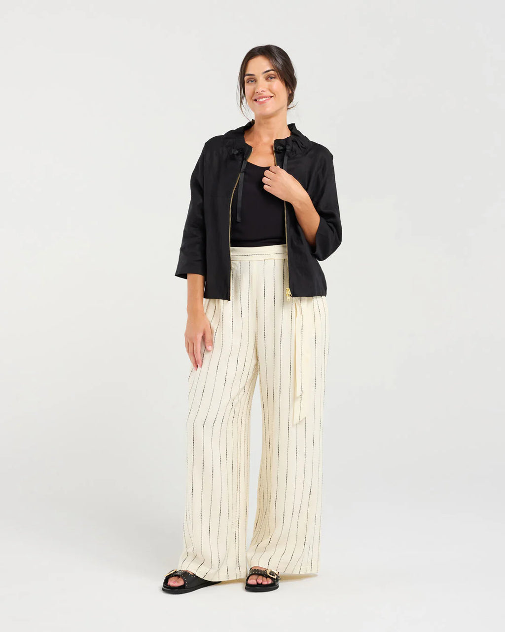 Victoria Zip Front Jacket- Gold Zip