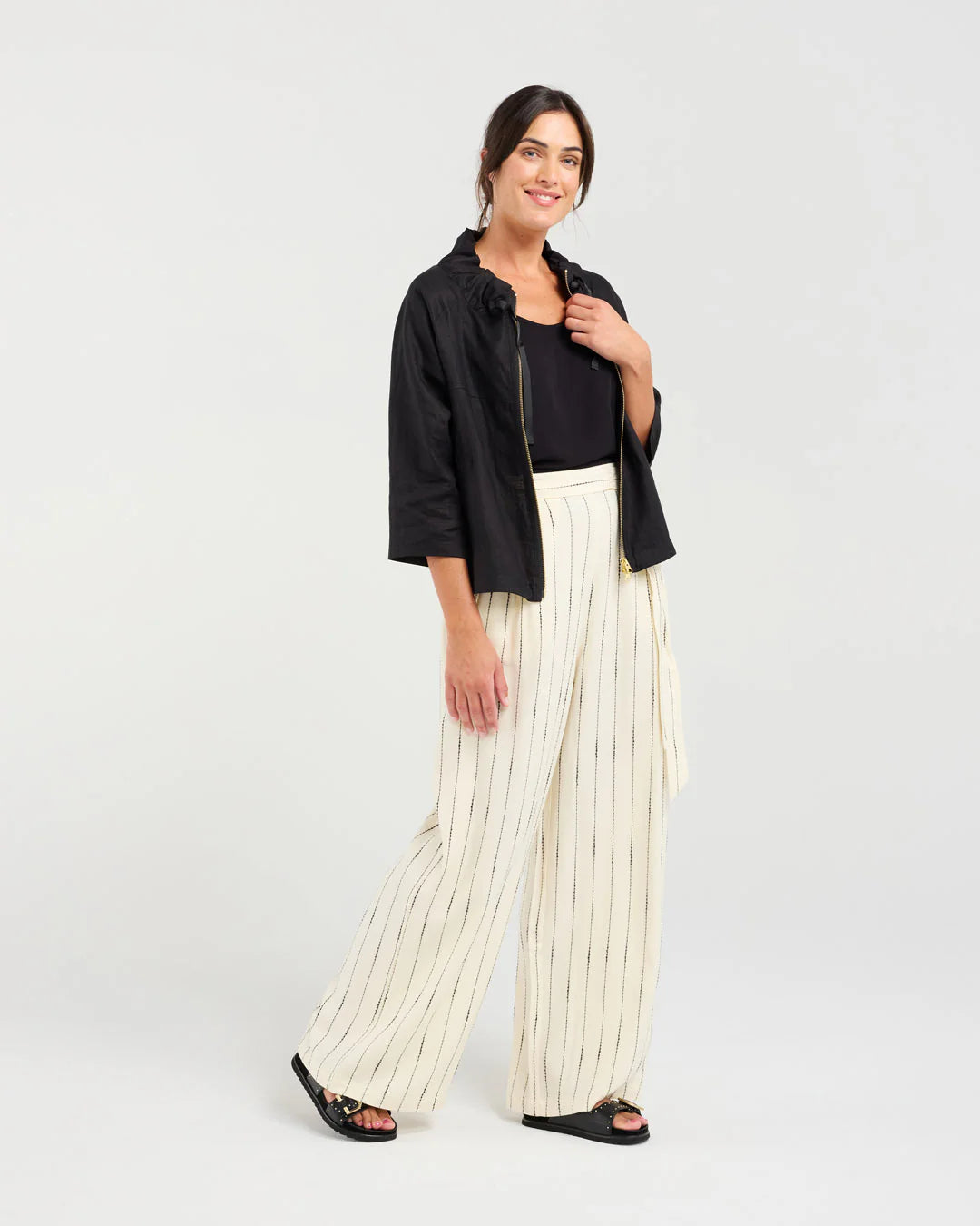 Victoria Zip Front Jacket- Gold Zip