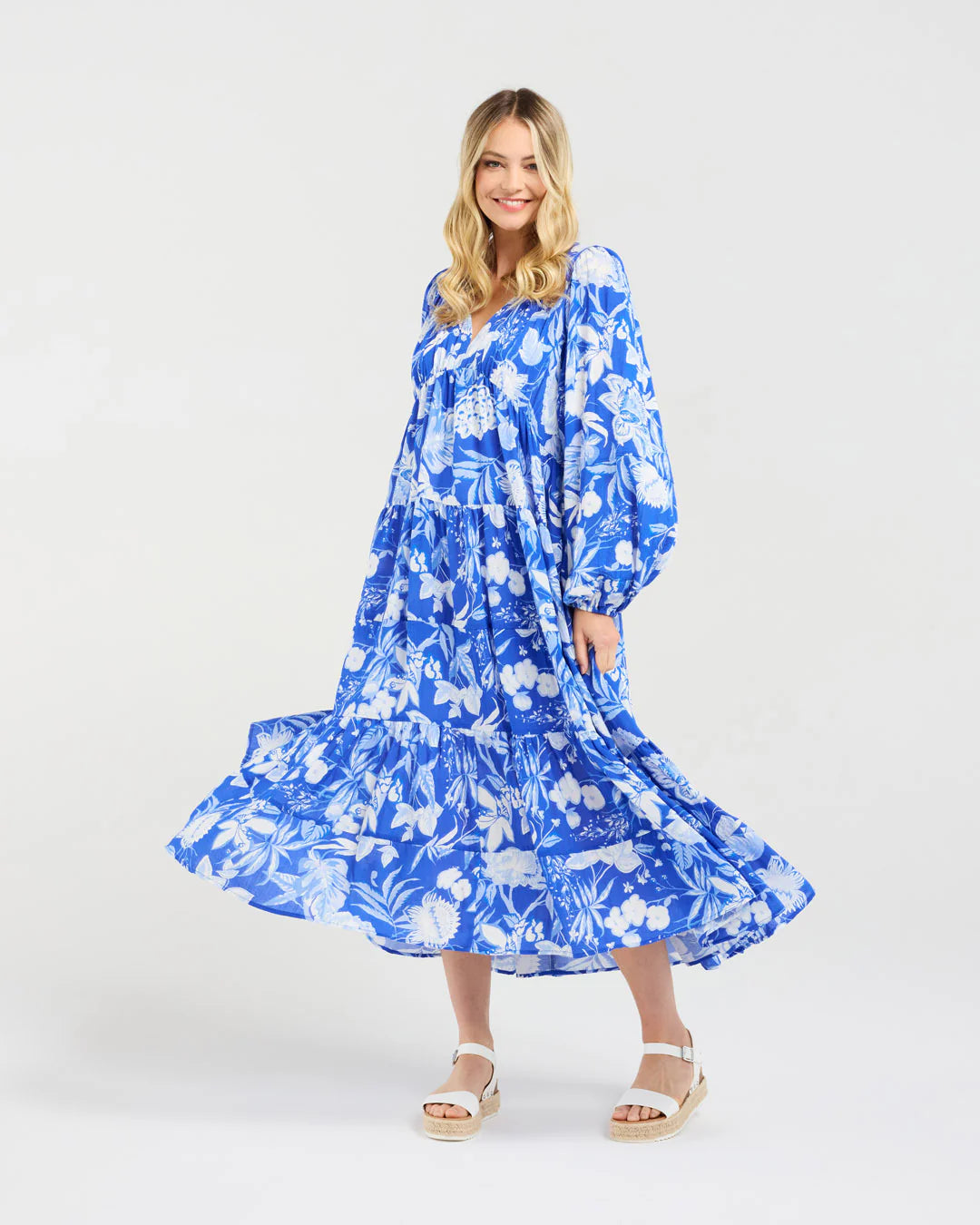 Liana Tiered V-Neck Dress