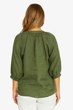 Raglan Button Neck Top