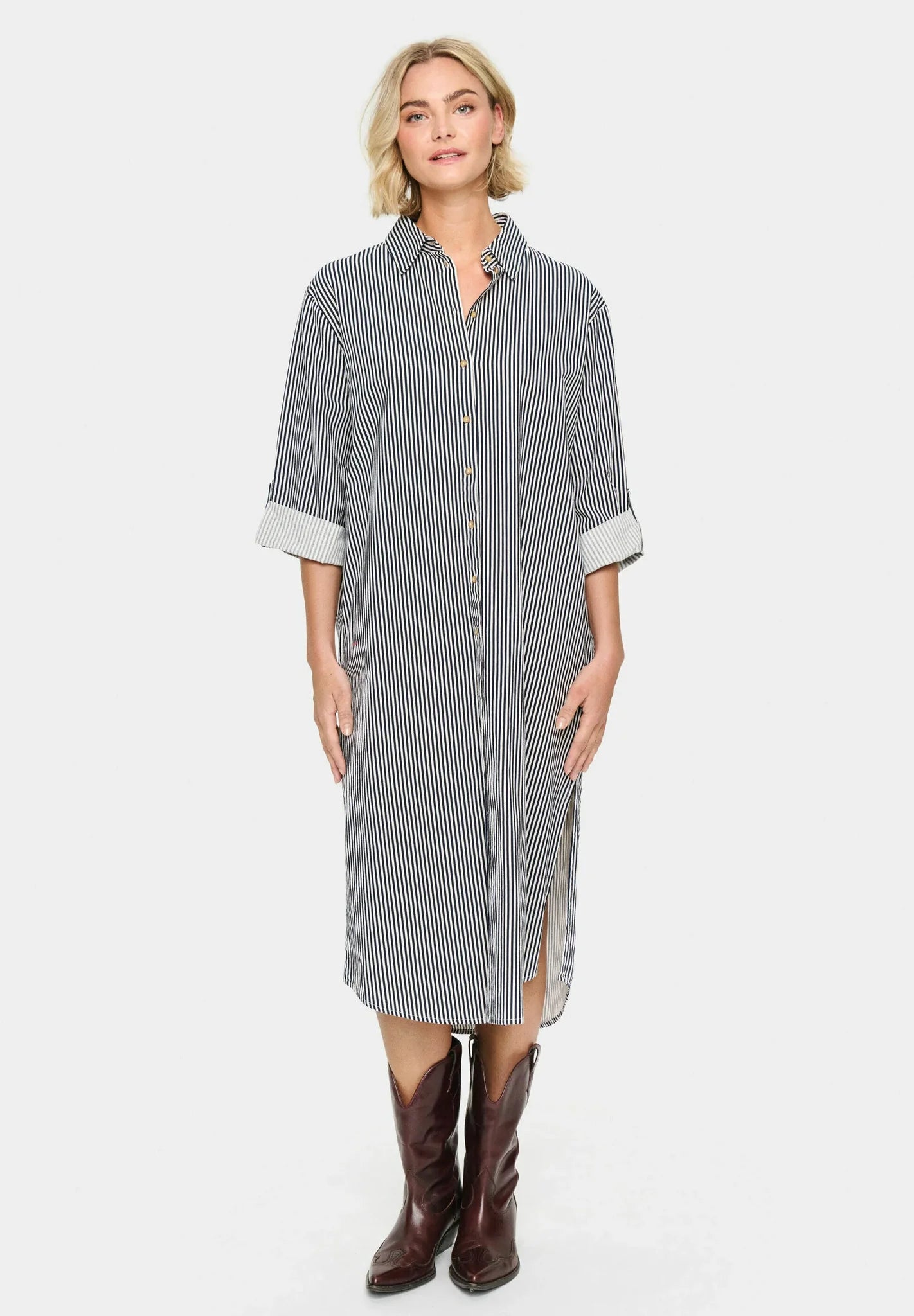 Zalinda Stripe Shirt Dress
