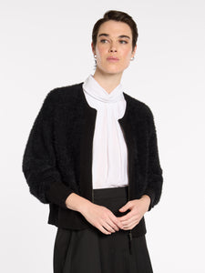 Fluffy Knit Bomber