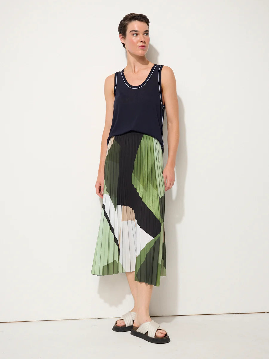 Pleated Nature Scape Skirt