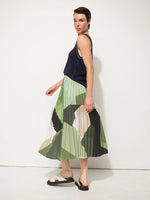 Pleated Nature Scape Skirt