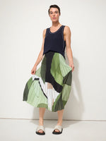 Pleated Nature Scape Skirt