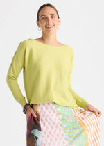 Button Boat Neck Top