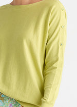 Button Boat Neck Top