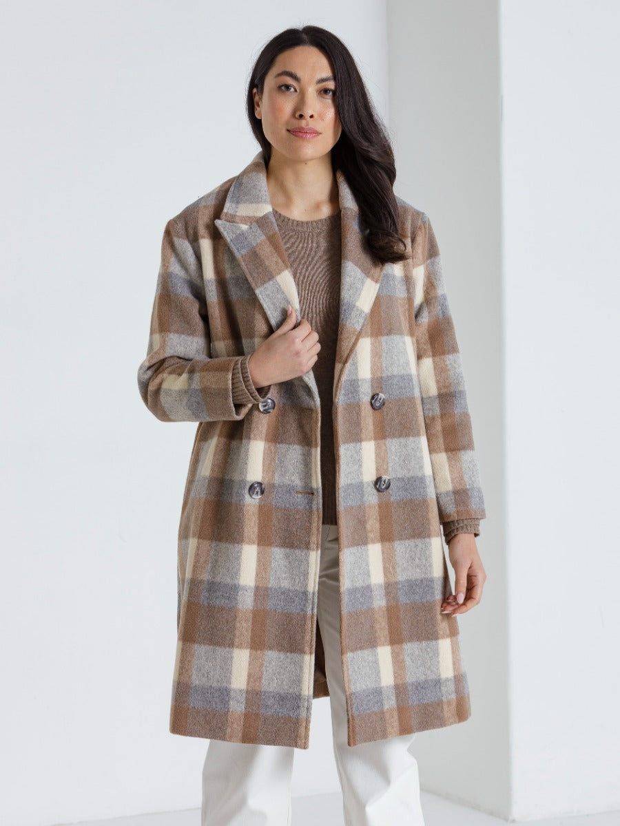 Brushed Striped Coat