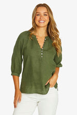 Raglan Button Neck Top