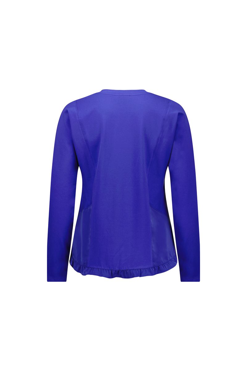 Long Sleeve Panelled Top with Frill Hem