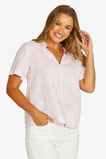 Open Collar S/S Top