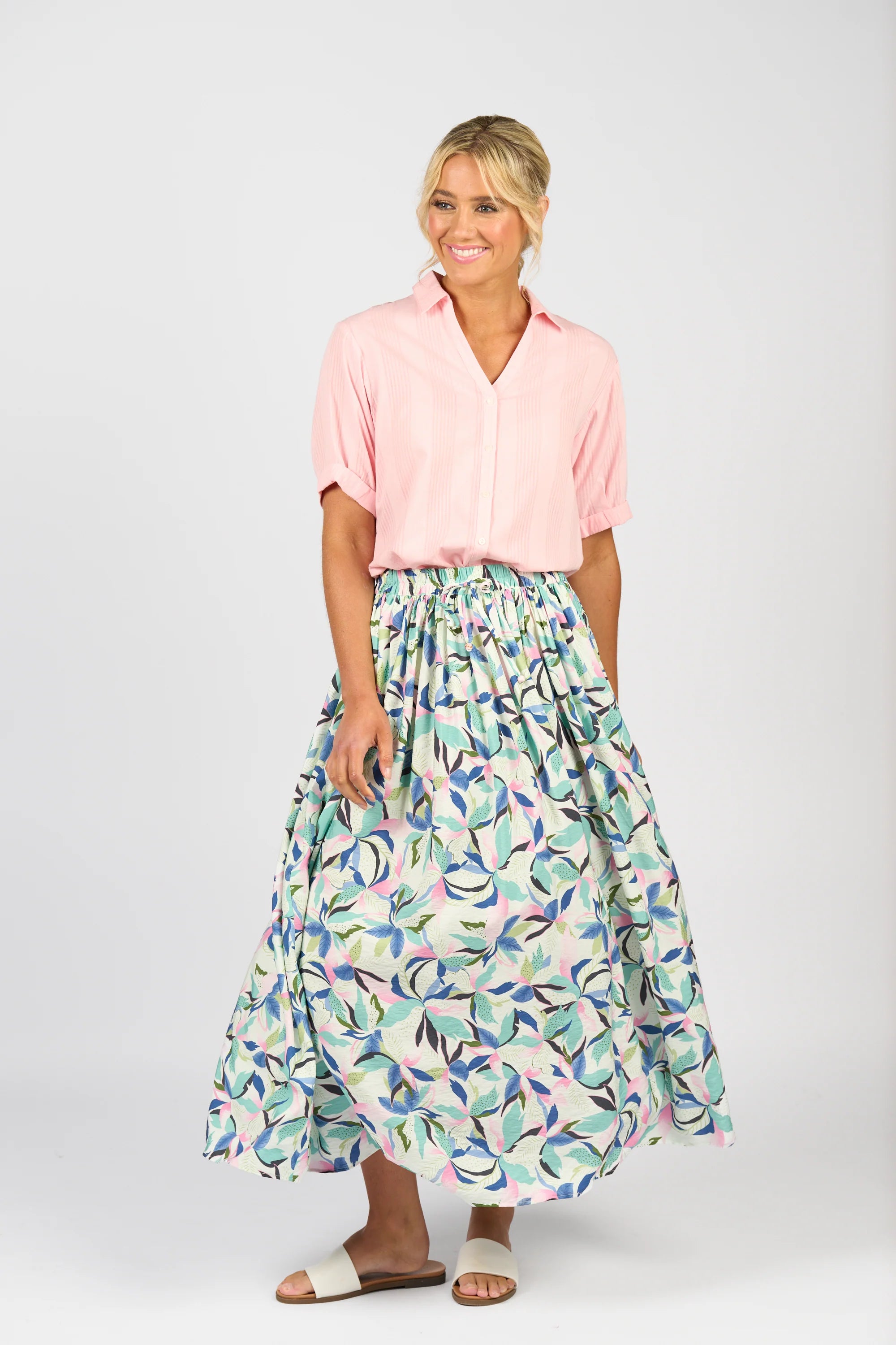 7065 Elastic waist maxi skirt