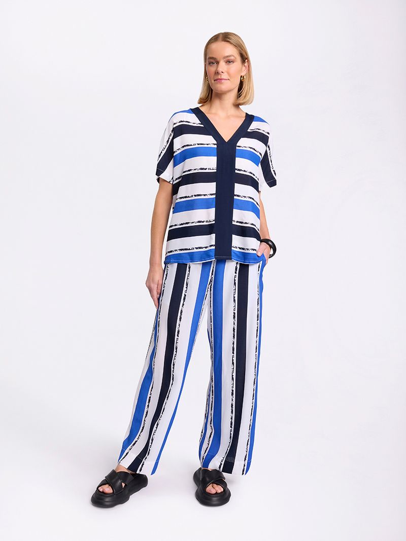 Relaxed Viscose Stripe Pant