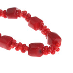 Coral Bracelet with Barrel Beads