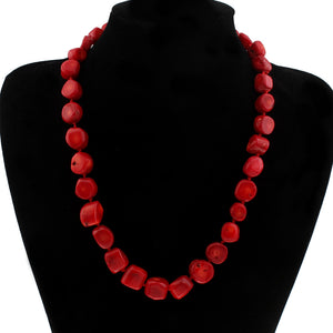 Coral Necklace with Toggle Clasp