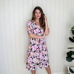 Blurred Floral Tiered Dress