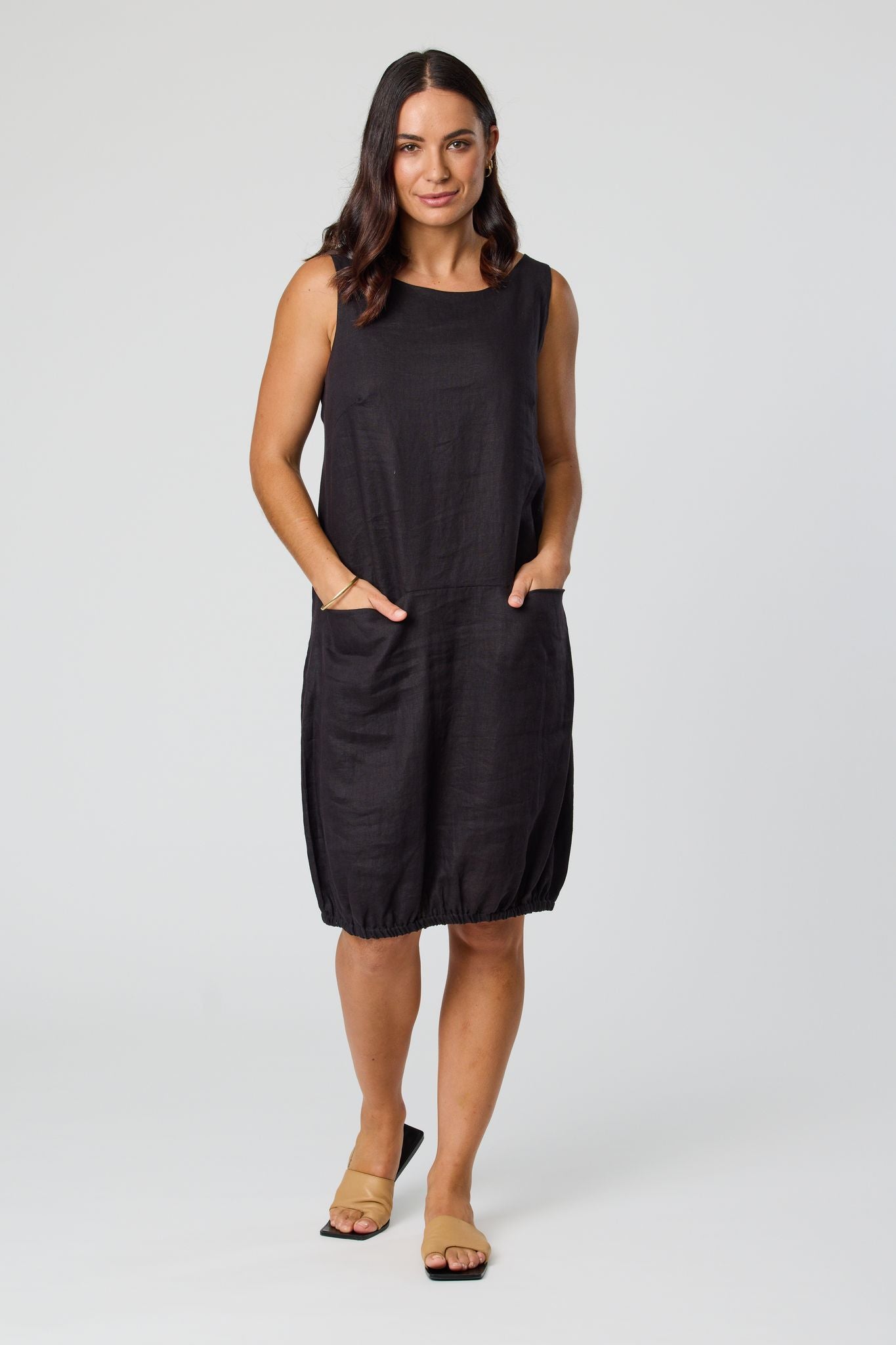 Sleeveless Linen Dress the Style Stop NZ Sleeveless Linen Dress the Style Stop NZ