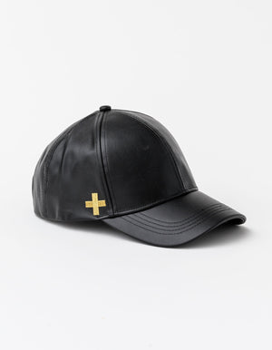 PU Cap with Gold Cross