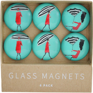 Glass Magnets set of 6