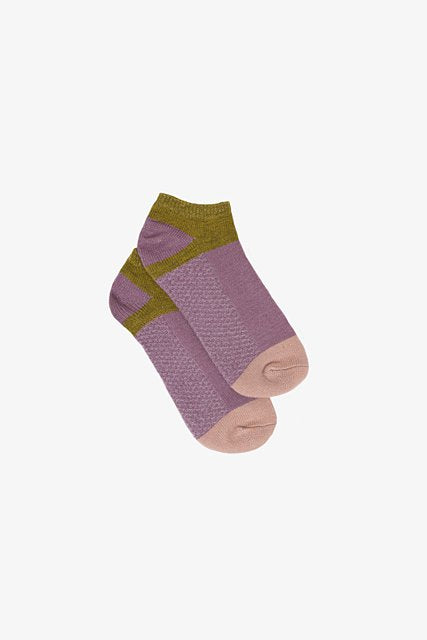 Chartreuse & Lilac Ankle Sock