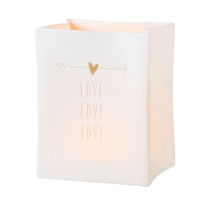Porcelain Tealight Bag - Love Love Love