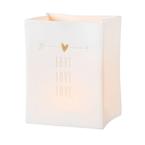 Porcelain Tealight Bag - Love Love Love