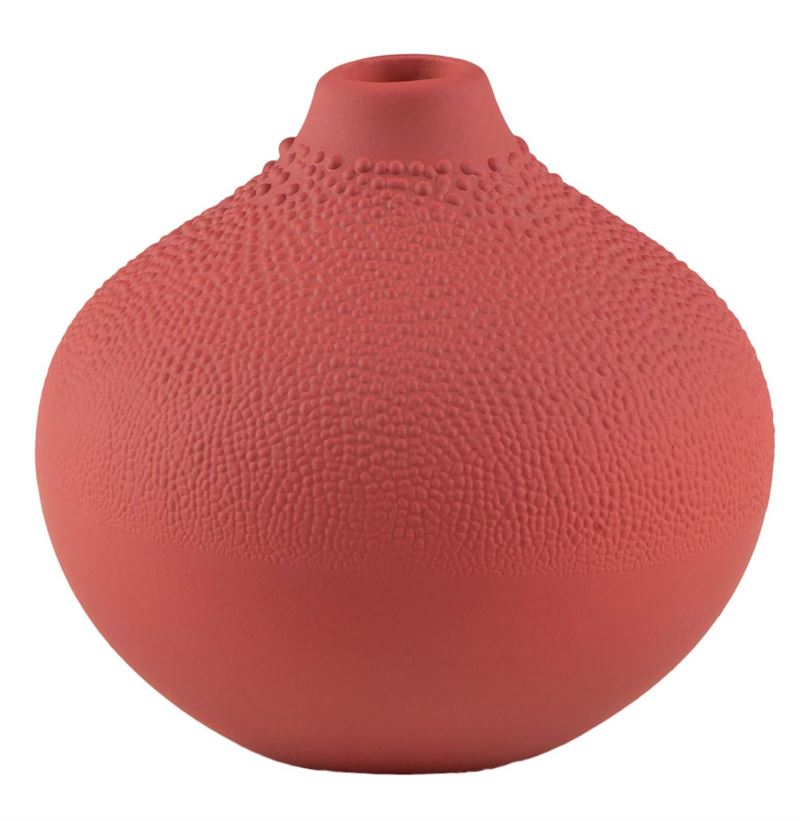 Mini Porcelain Vase - Rust Beaded