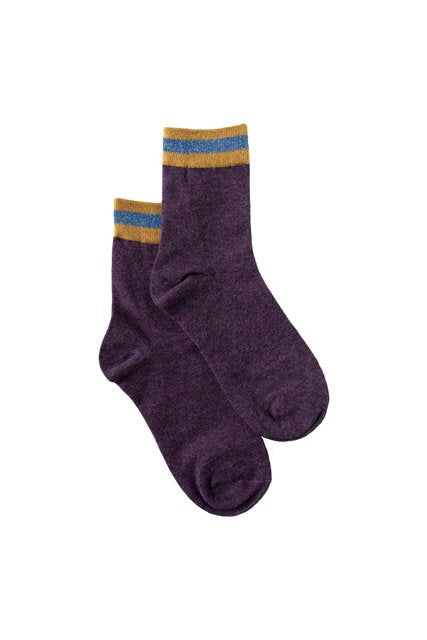 Mulberry Sock with Lyrex Stripe